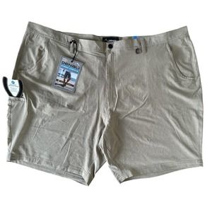 Denali Men's Hybrid Stretch Flat Front 5 Pockets Shorts Size 52 Rugged Tan Hthr